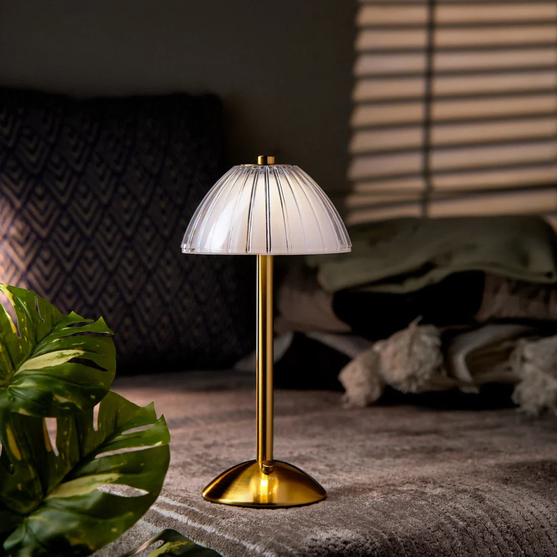 Crystal Brass Base Rechargeable Table Lamp