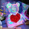 Crystal LED Teddy Bear Holding a Red Heart