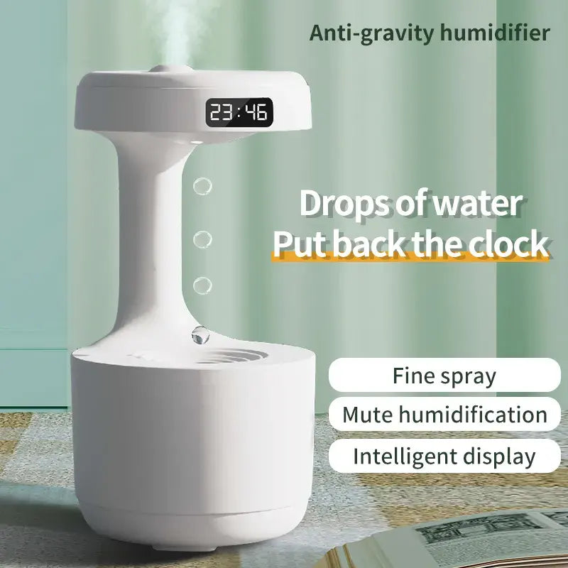 Unique Anti-gravity Aroma Diffuser and Humidifier showcasing modern design, emitting mist for relaxation