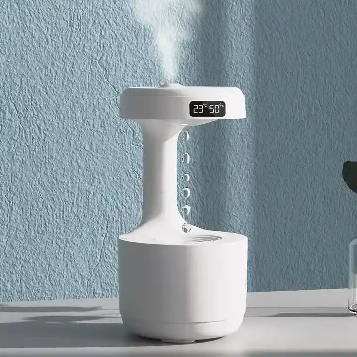 Anti-gravity Aroma Diffuser and Humidifier floating in mid-air, emitting soothing mist