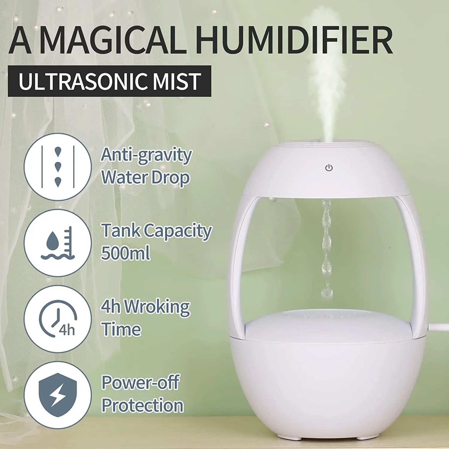 Anti-Gravity Water Drop Aroma Diffuser Single Arm New Design Anti-Gravity Air Humidifier Yoga Diffuser