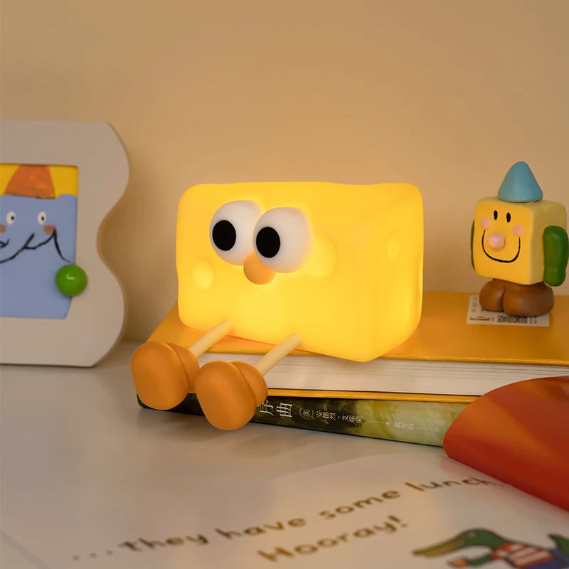 Adorable cheese-shaped night light in yellow color