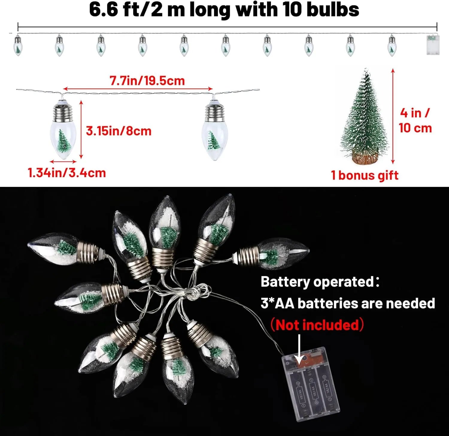 Christmas Tree Snow Globe LED Light