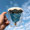 Christmas Tree Shaped Double Wall Glass Mug