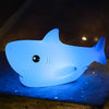 Soft silicone shark light for nursery rooms