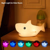 Silicone shark night light with tap control and 7-color mode