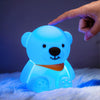 Rechargeable Bear Silicone Night Light with 7 color-changing modes and USB cable
