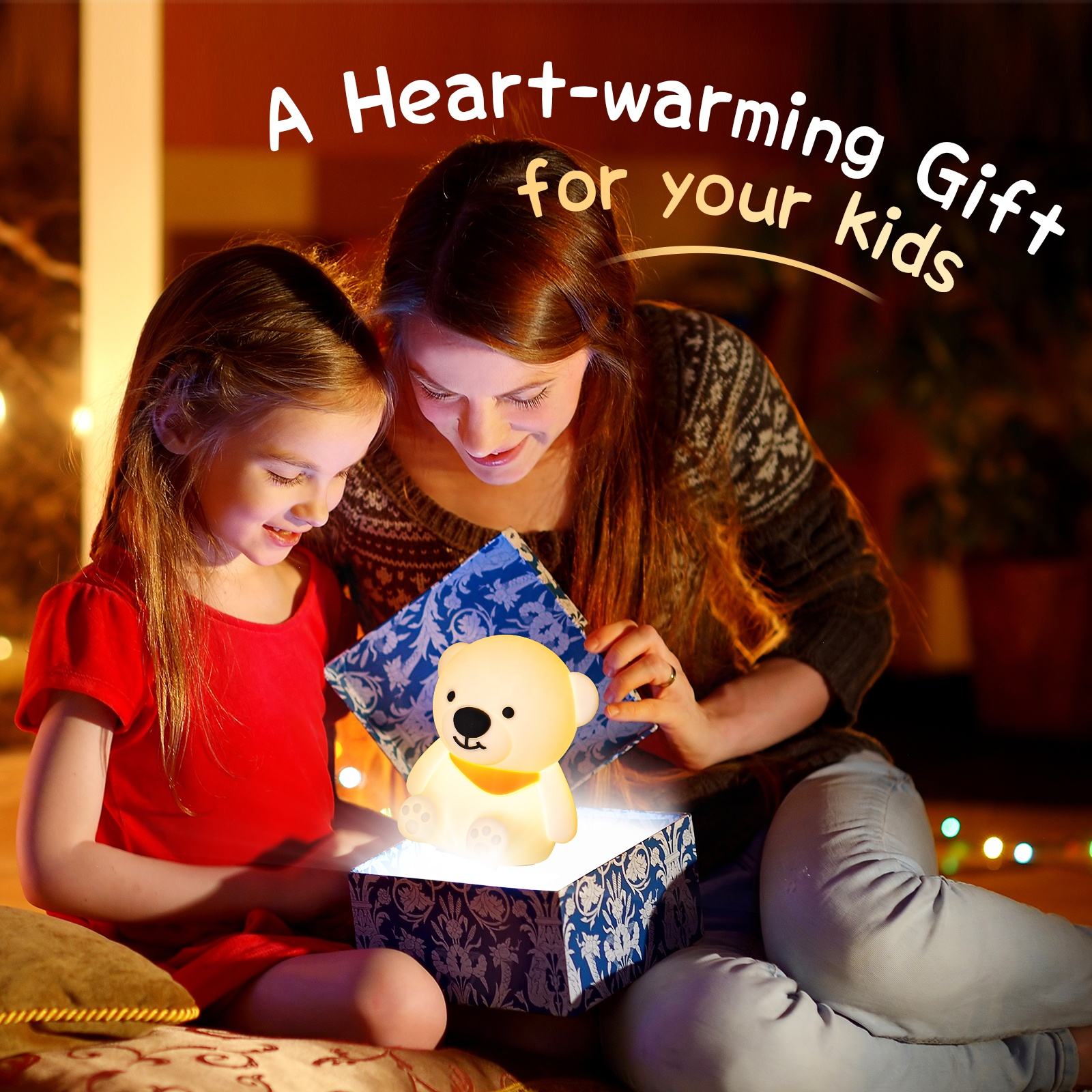 Bear Silicone Night Light showcasing vibrant colors and whimsical design in a child's bedroom