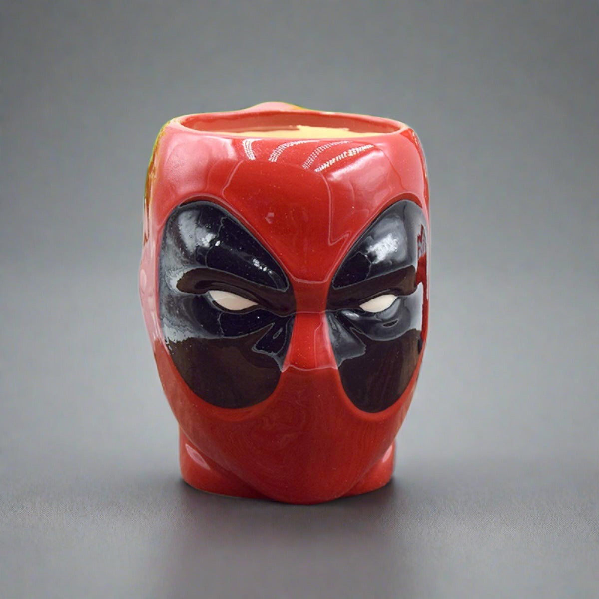 Detailed shot of the Deadpool Mug, emphasizing its durable ceramic construction and easy-to-care-for design