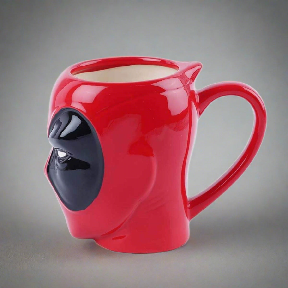 Detailed shot of the Deadpool Mug, emphasizing its durable ceramic construction and easy-to-care-for design