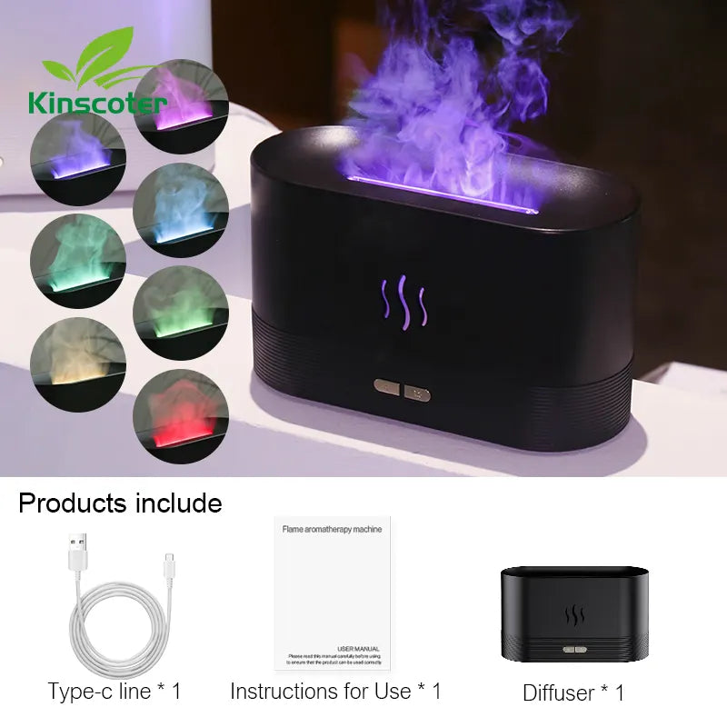 Electric Aroma Flames Air Humidifier and Essential Oil Diffuser