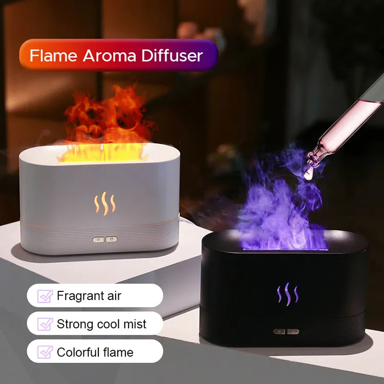 Electric Aroma Flames Air Humidifier and Essential Oil Diffuser