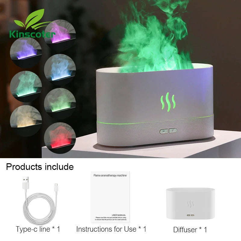 Electric Aroma Flames Air Humidifier and Essential Oil Diffuser