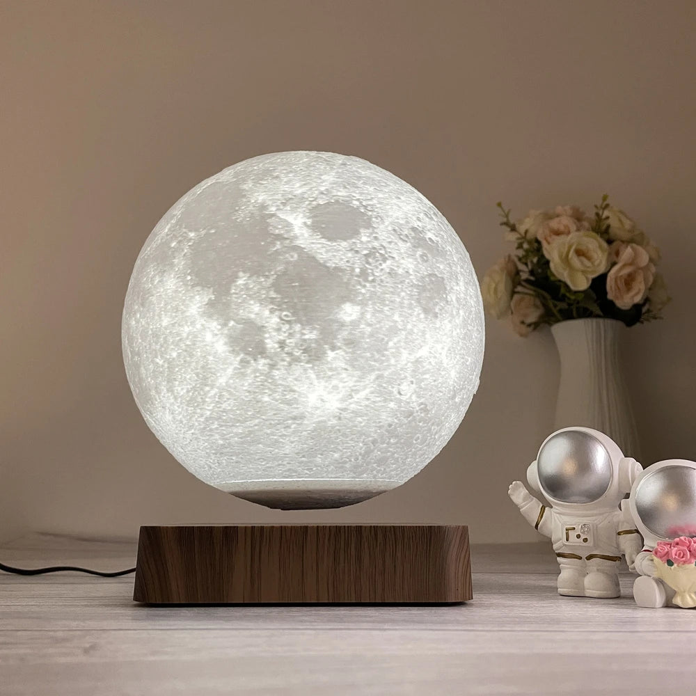 Floating Moon Lamp with Realistic Lunar Surface - Perfect for Creating a Magical Atmosphere in Any Room