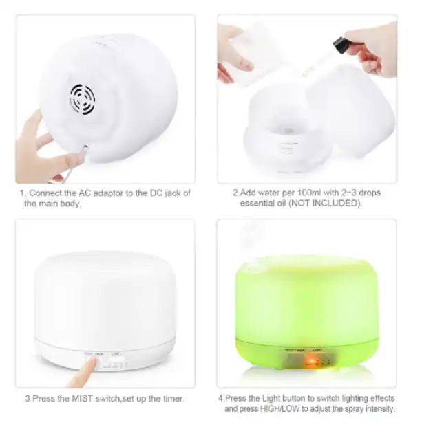 Remote Control Ultrasonic Air Humidifier and Electric Essential Oil diffuser