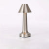 Battery-powered cone-shaped lamp for versatile decor in bedrooms
