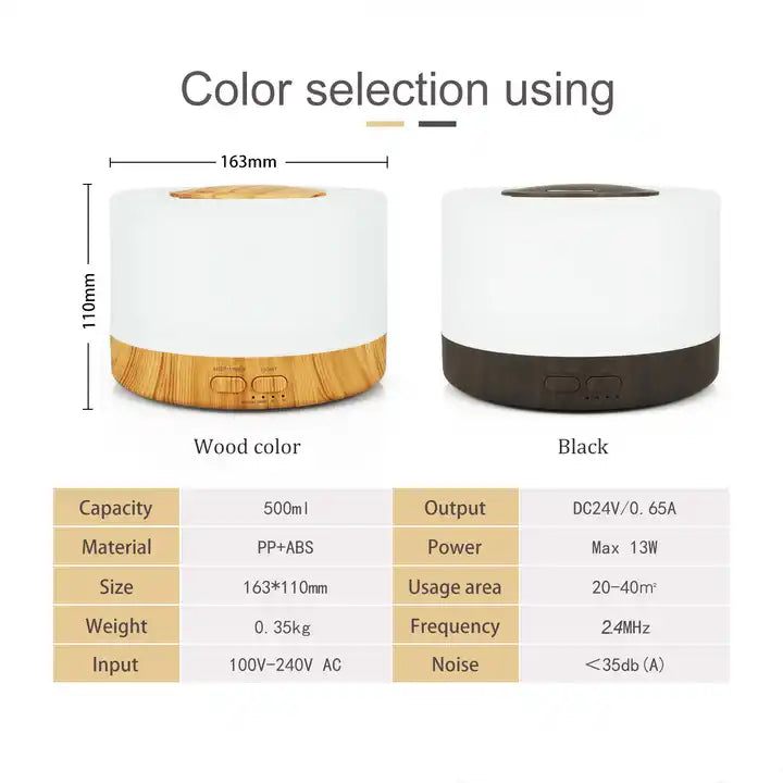 Wooden RGB Fragrance Aromatic Air Scent Aromatherapy Mist Humidifier Ultrasonic Aroma Essential Oil Diffusers
