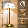 Crystal Brass Base Rechargeable Table Lamp