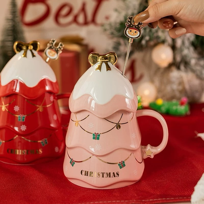 Christmas Tree Coffee Bow Mug