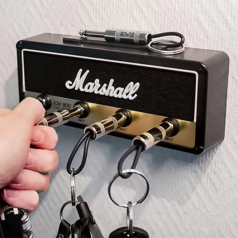 Marshall Jack Rack Key Holder - Black with Guitar Jack Design, perfect for music enthusiasts