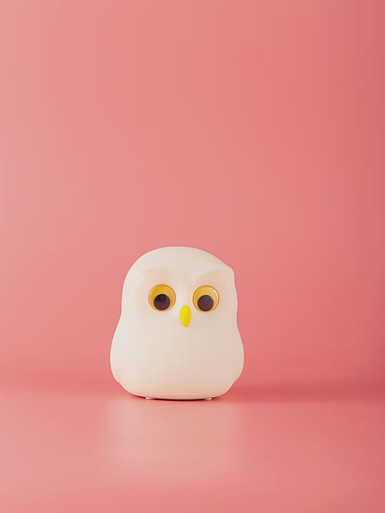 Battery-powered owl night light, ideal for all-night use